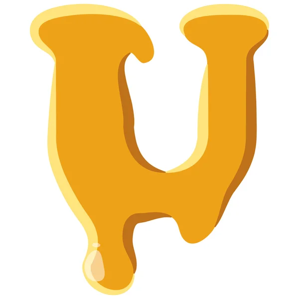 Lettre U de l'icône miel — Image vectorielle