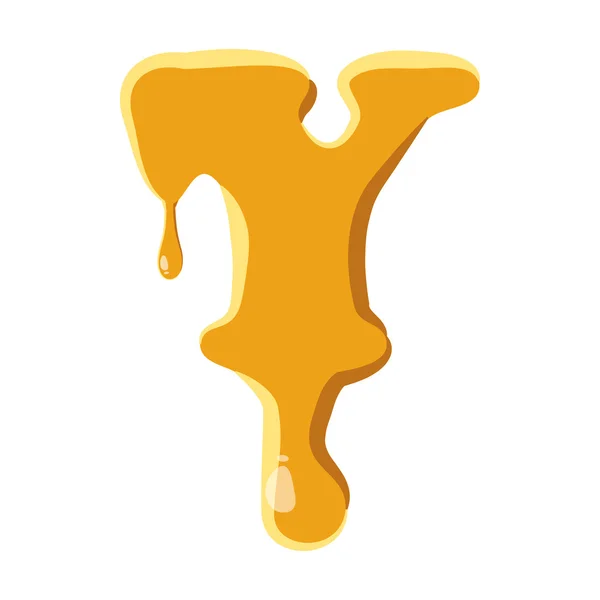 Letra Y del icono de miel — Vector de stock