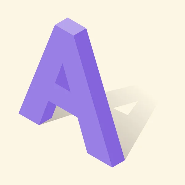Ett brev i isometrisk 3d-stil med skugga — Stock vektor
