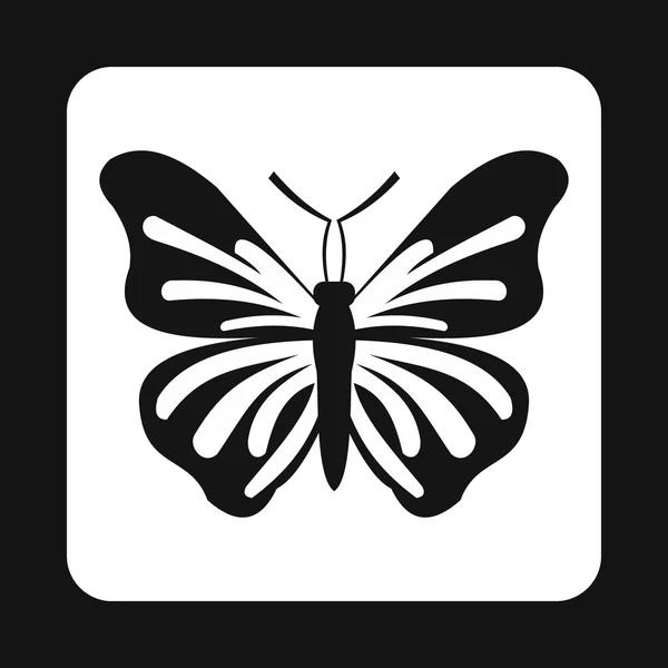 Πεταλούδα με ριγέ μοτίβο στο εικονίδιο φτερά — Διανυσματικό Αρχείο