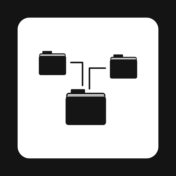 Pastas no ícone do computador, estilo simples — Vetor de Stock