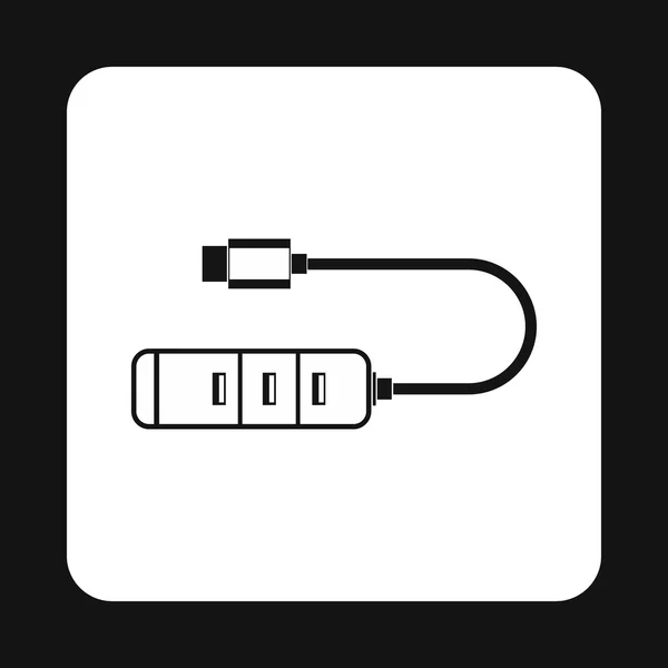 Ikona USB rozbočovače, jednoduchý styl — Stockový vektor