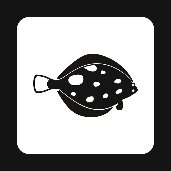 Flounder Fish Icono, Estilo simple — Vector de stock