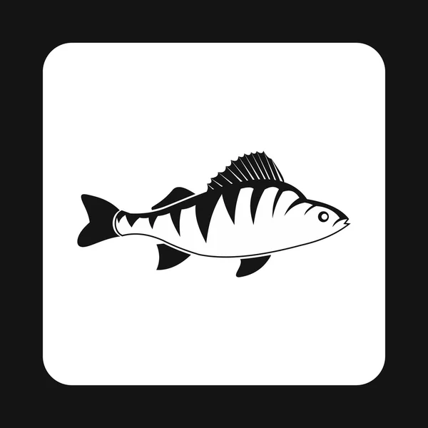 Ícone de peixe poleiro, estilo simples — Vetor de Stock