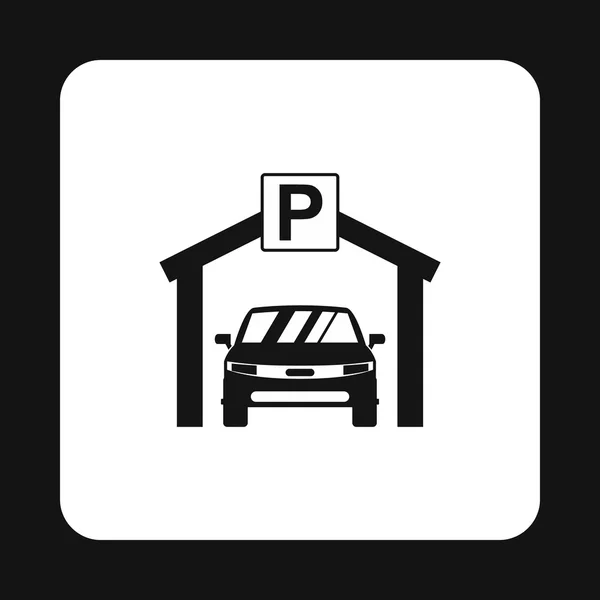 Auto parkeren pictogram, eenvoudige stijl — Stockvector