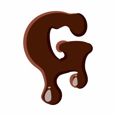 Latin alfabesinden çikolatadan yapılmış G harfi