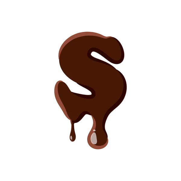 Lettre S de l'alphabet latin en chocolat — Image vectorielle