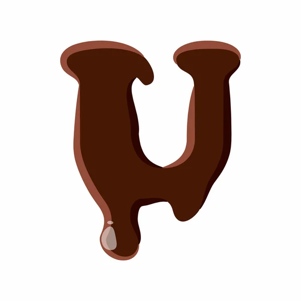 Lettre U de l'alphabet latin en chocolat — Image vectorielle