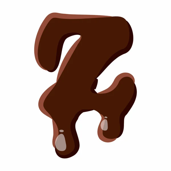 Bokstaven Z från latinska alfabetet gjort av choklad — Stock vektor