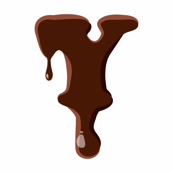 Letra Y del alfabeto latino hecho de chocolate — Vector de stock