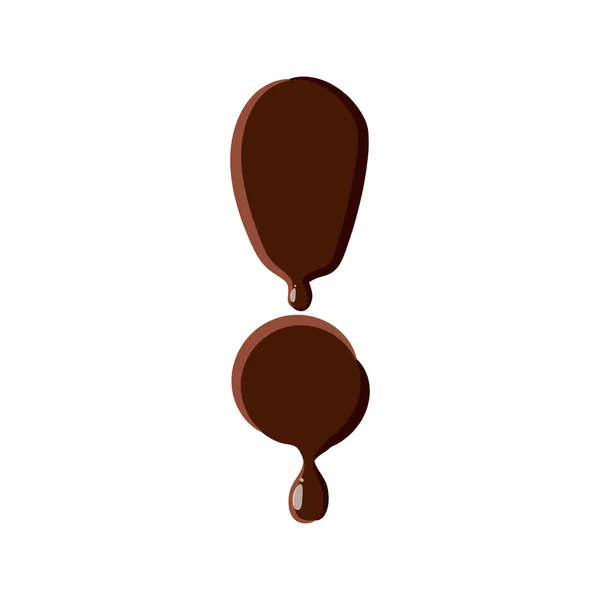 Ponto de exclamação do chocolate alfabeto latino —  Vetores de Stock