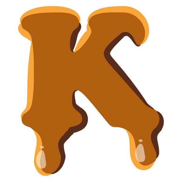 Letra K del icono de caramelo — Vector de stock