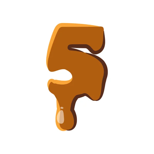 Numero 5 dall'icona di caramello — Vettoriale Stock
