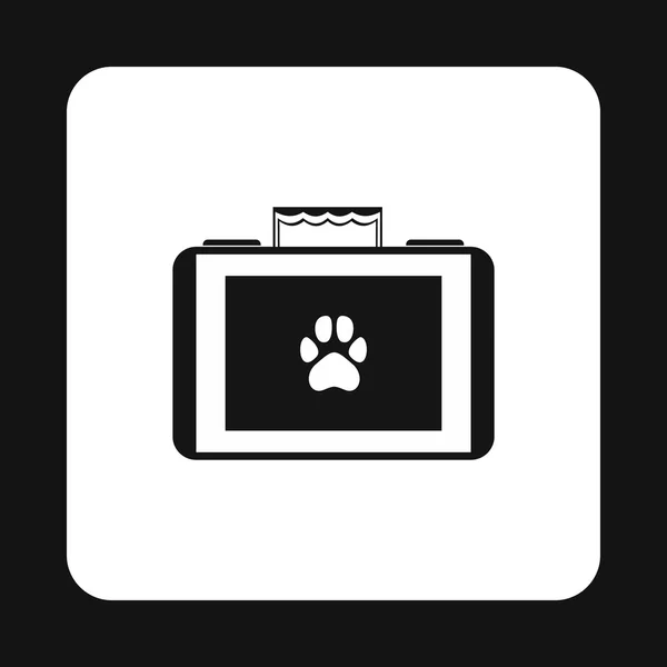 Valise pour animaux icône, style simple — Image vectorielle