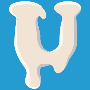 Üzerinde mavi arka plan izole U Harfi