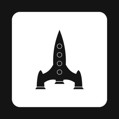 Roket dört kabinlerin simgesi, basit tarzı ile