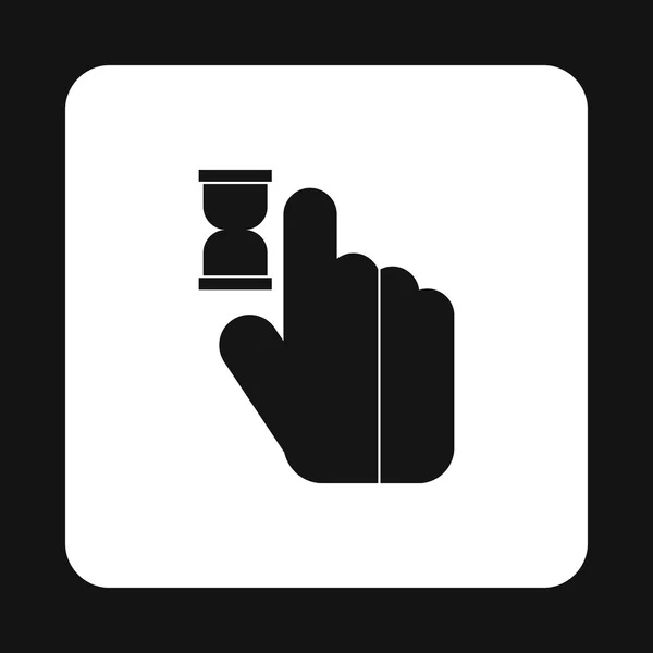 Cursor hand in afwachting pictogram, eenvoudige stijl — Stockvector