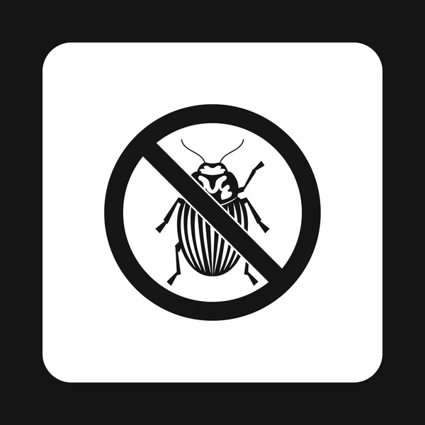 Panneau d'interdiction colorado coléoptères icône — Image vectorielle