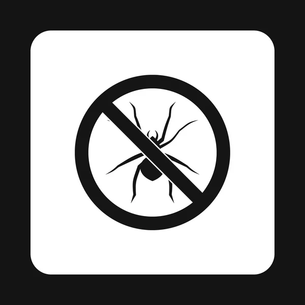 Yasak işareti örümcekler simgesi, basit tarzı — Stok Vektör