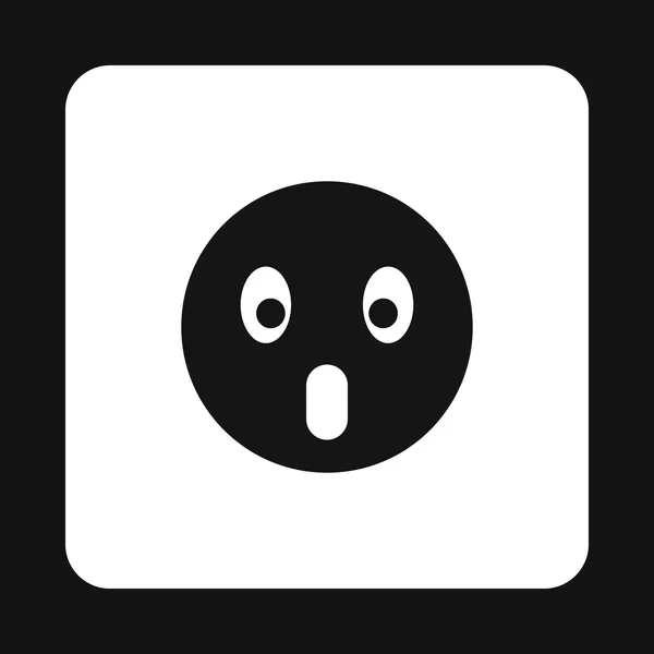 Ícone de emoticon assustado, estilo simples —  Vetores de Stock