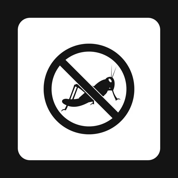 Prohibición signo saltamontes icono, estilo simple — Archivo Imágenes Vectoriales