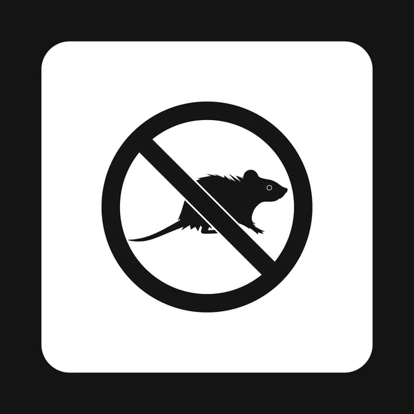 Prohibición icono del ratón signo, estilo simple — Vector de stock