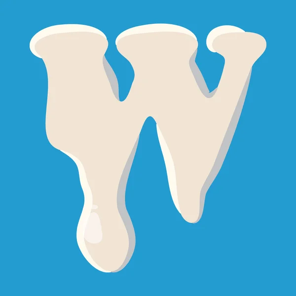 W-літера ізольована на синьому фоні — стоковий вектор