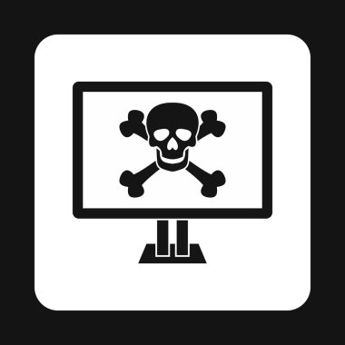 Virüs bilgisayar simgesini, basit tarzı