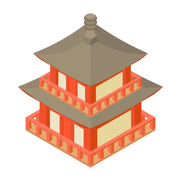 Ícone de pagode, estilo cartoon —  Vetores de Stock