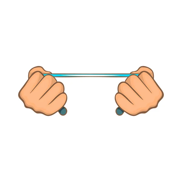 Rope in handen pictogram, cartoon stijl — Stockvector