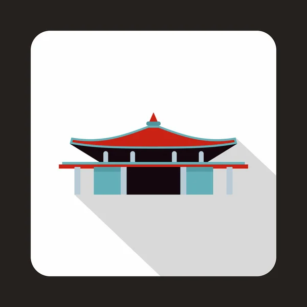 Pagode pictogram in vlakke stijl — Stockvector