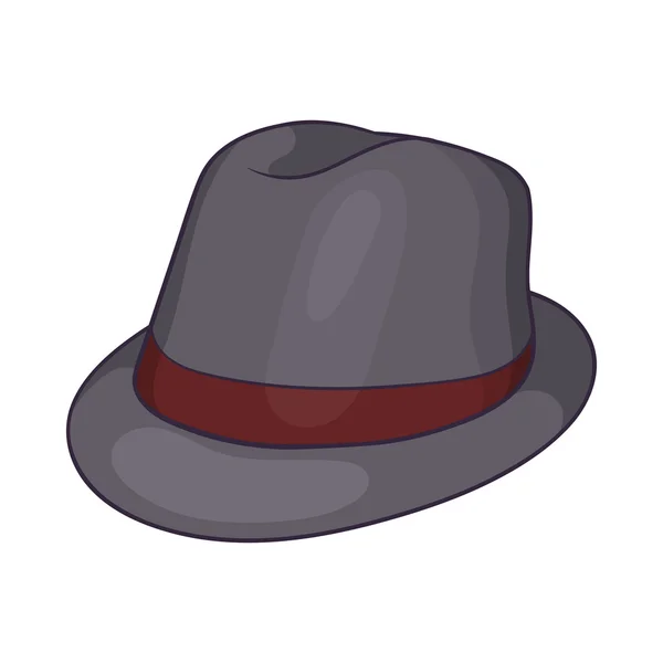 Grijze hoed pictogram, cartoon stijl — Stockvector