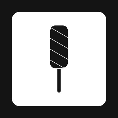 Çikolatalı dondurma dondurma simgesi, basit tarzı