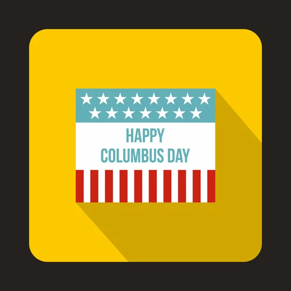 Bandera para Columbus Day icono, estilo plano — Vector de stock