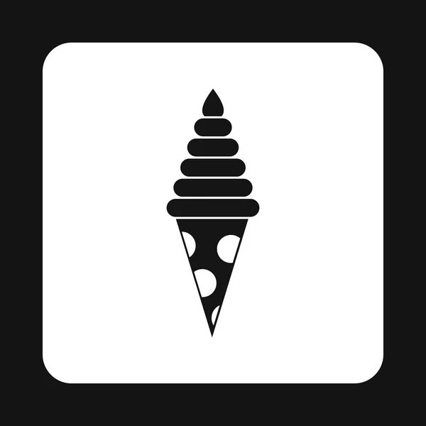 Choklad glass cone ikon, enkel stil — Stock vektor