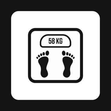 Siyah zemin ölçekleri simgesi, basit tarzı