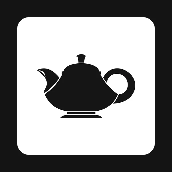 Черный чайник значок, простой стиль — стоковый вектор