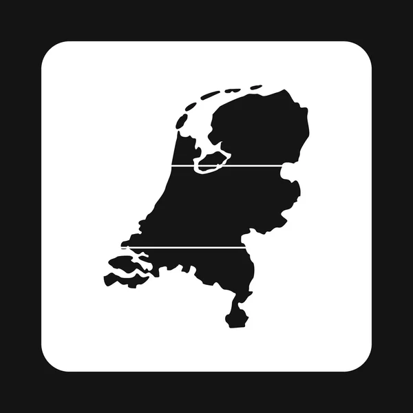 Kaart van het Nederland-pictogram, eenvoudige stijl — Stockvector