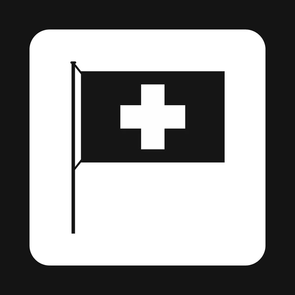 スイス連邦共和国のアイコン、シンプルなスタイルの旗 — ストックベクタ