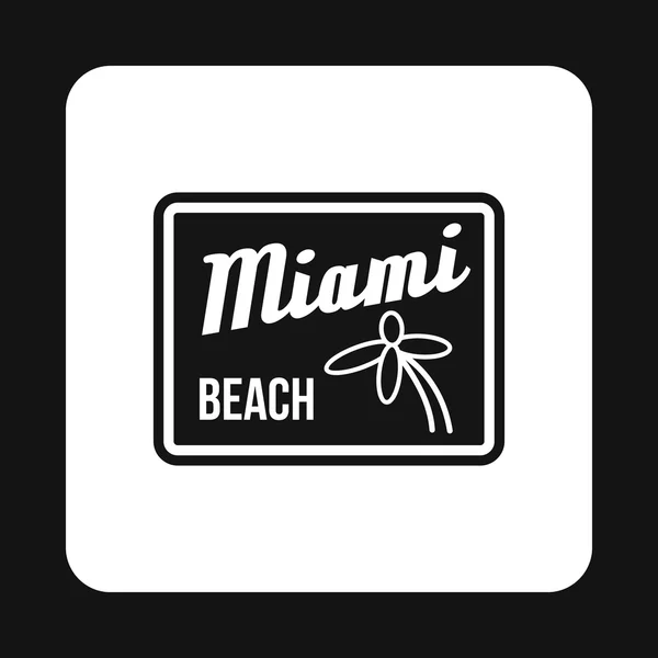 Señal de tráfico Miami Beach Icono, estilo simple — Archivo Imágenes Vectoriales