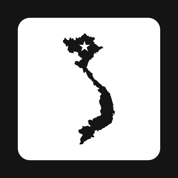 Mapa de Vietnam icono, estilo simple — Archivo Imágenes Vectoriales