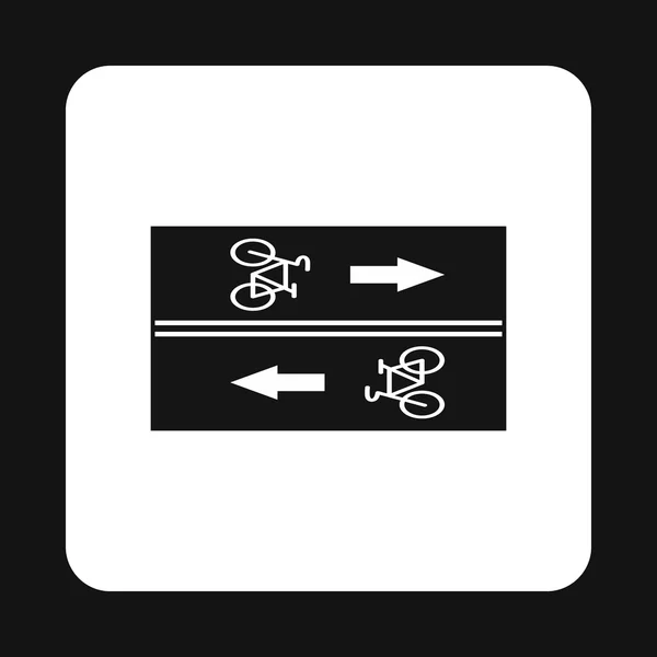 Cesta pro cyklisty ikonu, jednoduchý styl — Stockový vektor