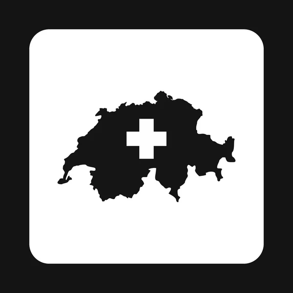 Mapa de Suiza icono, estilo simple — Vector de stock