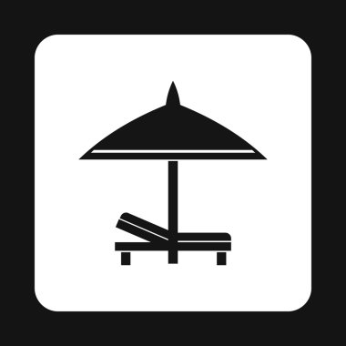 Tezgah ve şemsiye simgesi, basit tarzı