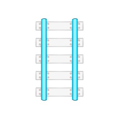 Raylar ve uyuyanlar simgesi, karikatür tarzı
