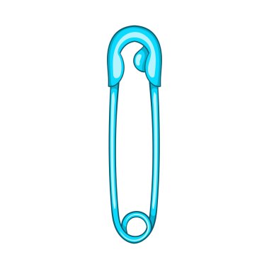 Closed safety pin icon, cartoon style clipart