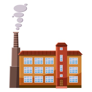 Fabrika boru ikonu, çizgi film tarzı