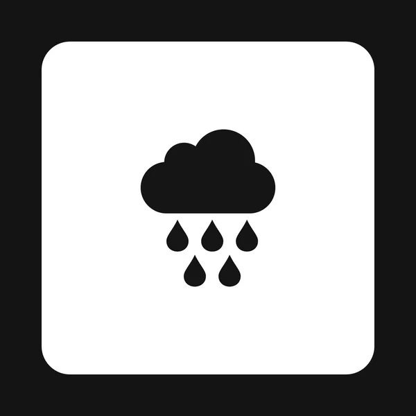 Moln med regn droppar ikon, enkel stil — Stock vektor