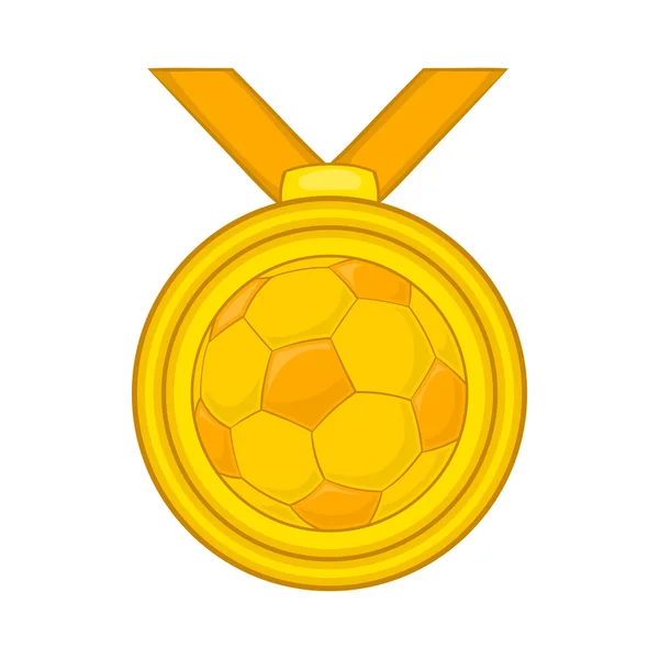 Medaille in voetbal pictogram, cartoon stijl — Stockvector