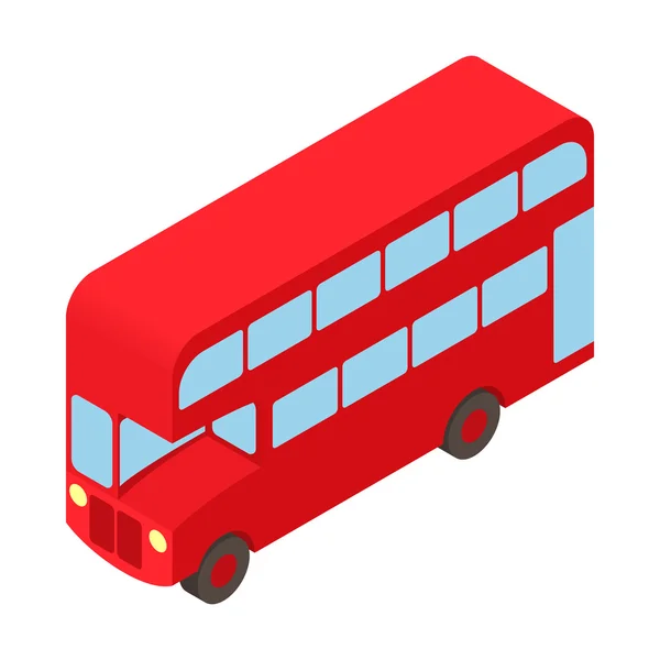 Icône de bus à deux étages, style dessin animé — Image vectorielle